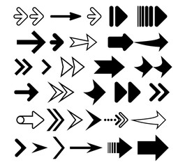 Arrows vector collection black. Different black Arrows icons,vector set