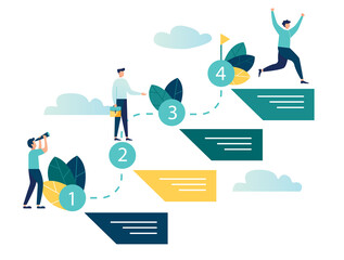 vector illustration. the schedule for the online presentation shows the process of the project. design for presentations, flyers, booklets, brochur