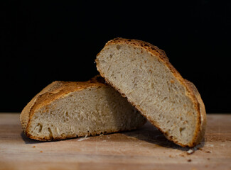 bread cut in two