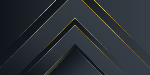 Abstract gold triangle shapes and luxury pattern background. Vector illustration design for presentation, banner, cover, web, flyer, card, poster, wallpaper, texture, slide, magazine, and powerpoint. 