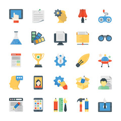 Set of Creative Process Flat Vector Icons