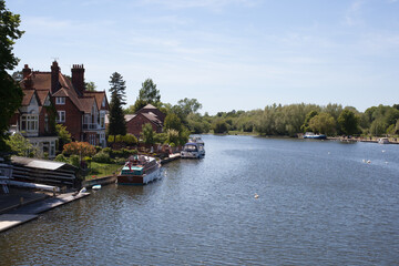 Views along the Thames at Marlow in Buckinghamshire, UK