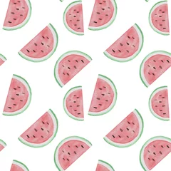 Foto op Plexiglas Watermeloen naadloos patroon met watermeloen