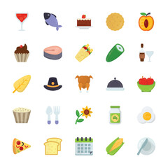 Food and Gifts Flat Icons Pack 