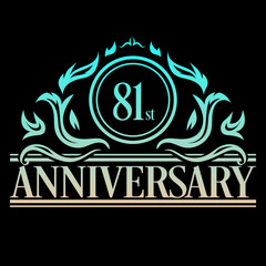
Luxury 81st anniversary Logo illustration vector