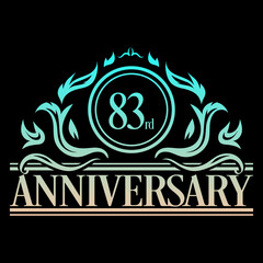 
Luxury 83rd anniversary Logo illustration vector