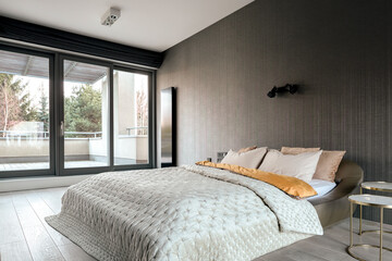 Elegant bedroom with balcony