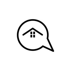 bubble chat house vector design template illustration