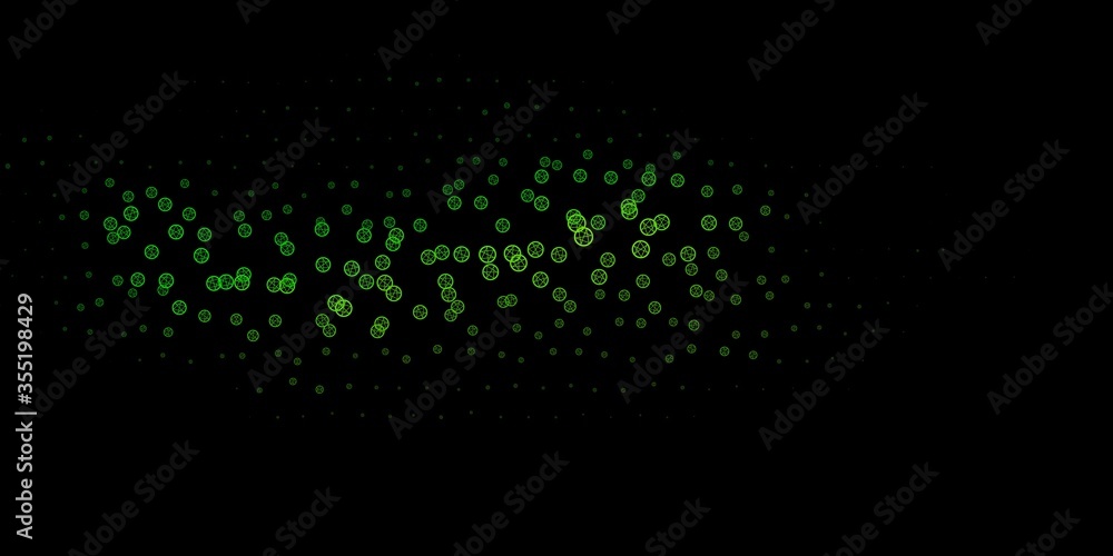 Wall mural dark green vector template with esoteric signs.