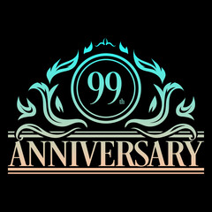 
Luxury 99th anniversary Logo illustration vector