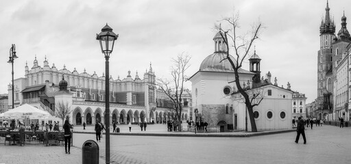 Historic Market Square, Cracov, Poland, Europe