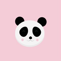 cute panda  on pink background vector, illustration