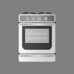 Stove in a realistic style. Modern stove for the kitchen. Isolated. Vector.