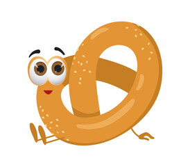 Funny Bun with eyes on white background, funny products series