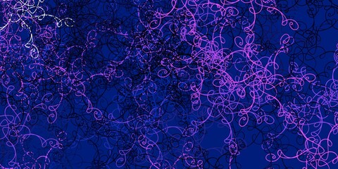 Light Pink, Blue vector backdrop with bent lines.