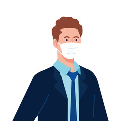businessman with mask vector design