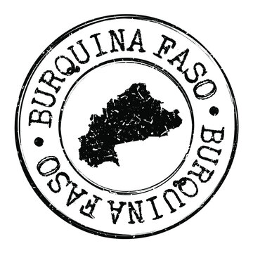 Burkina Faso Stamp Postal. Map Silhouette Seal. Passport Round Design. Vector Icon. Design Retro Travel.
