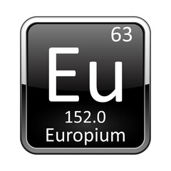 The periodic table element Europium. Vector illustration
