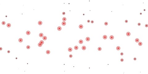 Light Red vector doodle background with flowers.