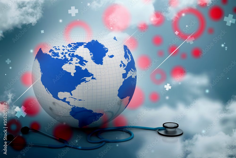 Poster 3d rendering global warning