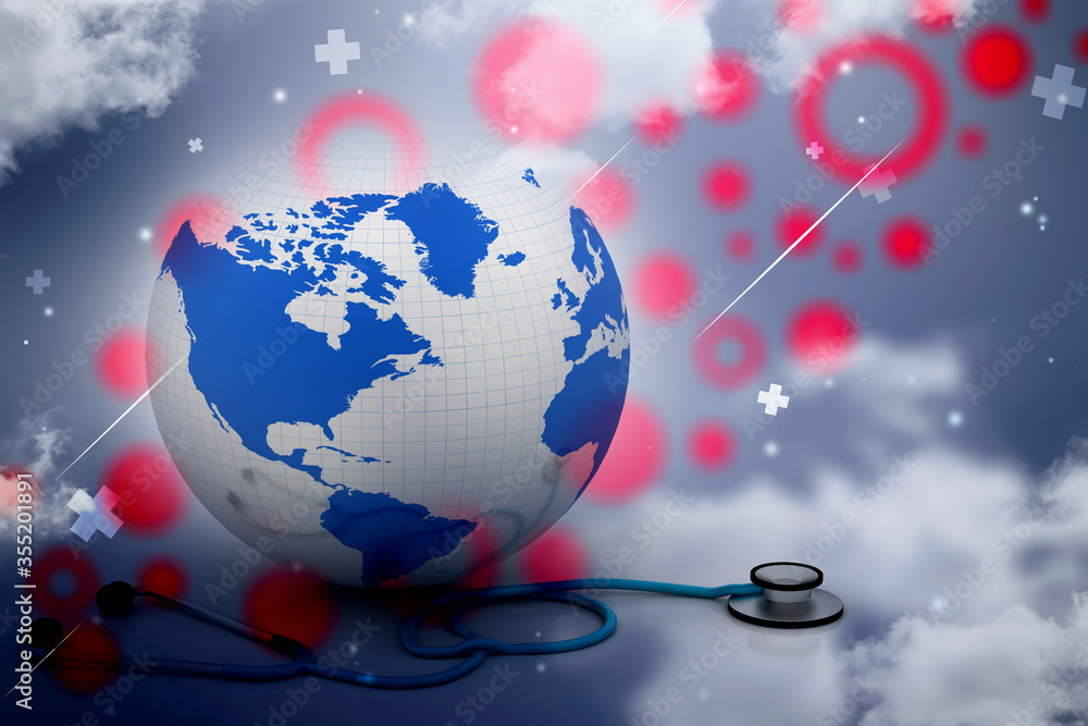 Poster 3d rendering global warning