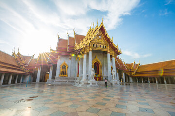 Beautiful Thai MArble Buddhist Temple Wat Benjamaborphit, temple in Bangkok