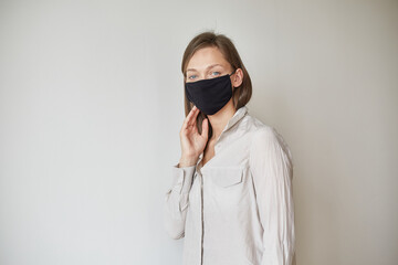 Girl in a black mask