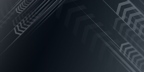 Obraz premium Black presentation background with speed and arrow concept for modern corporate design