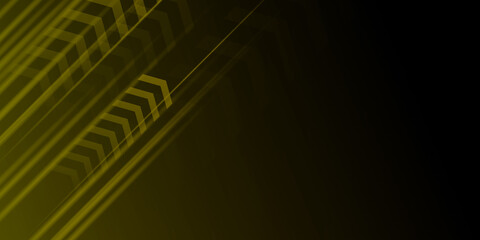 Sports racing speed style banner design in yellow and black colors for presentation background.