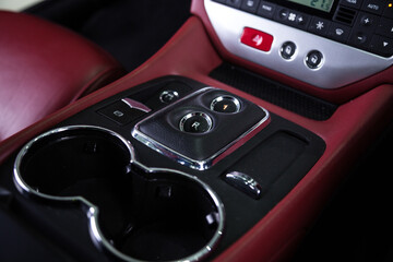 Cup holders in luxury car interior