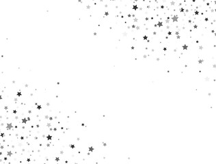 Glitter stars frame on white background. Silver stars explosion. Glitter elegant design elements. Magic decoration. Christmas texture. Vector illustration