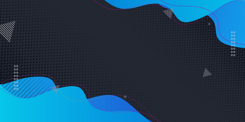 Dark blue paper waves abstract banner design. Elegant wavy vector background