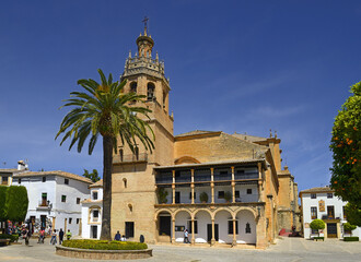 Ronda, Spain - Parish Church of St Mary Major. Ronda is a city in the Spanish province of Malaga,...