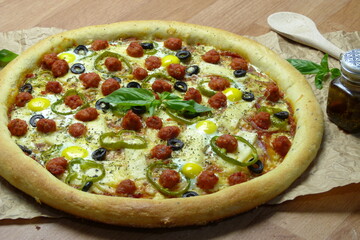 Pizza à la viande hachée aux oeufs 