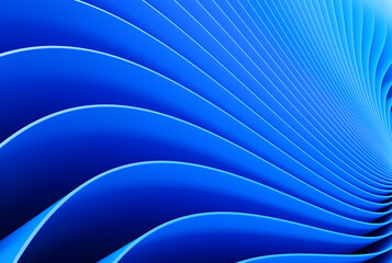 Blue background with abstract spiral geometry.