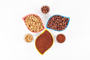 coffee beans in a glass bowl