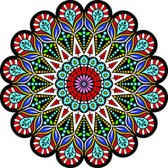 colorful abstract mandala dots round design