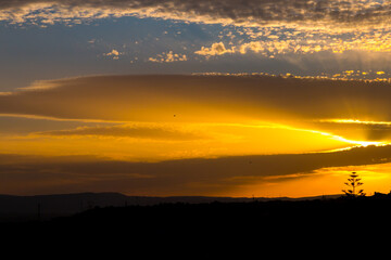 orange color in the sky
