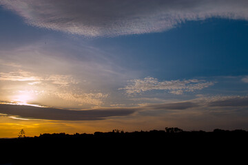 colors and silhouettes in the sky