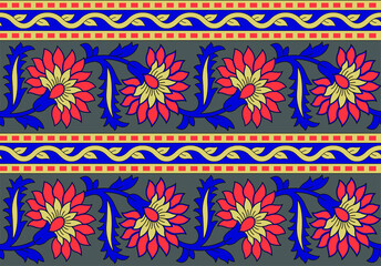 Beautiful Seamless floral pattern with leaves and grey background.seamless floral pattern