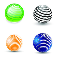 abstract decorative sphere, set