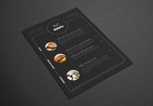Modern Dark Daily Menu Layout