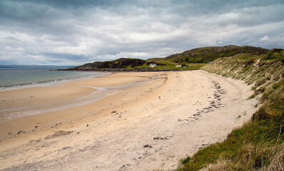 Fototapeta na wymiar Camusdarach beach Arisaig near Glenancross a film location for Local Hero and Highlander