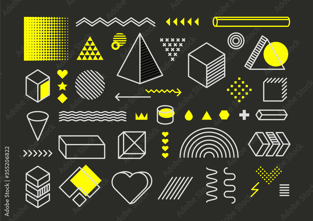 Poster vector design elements vector set. trendy graphic elements