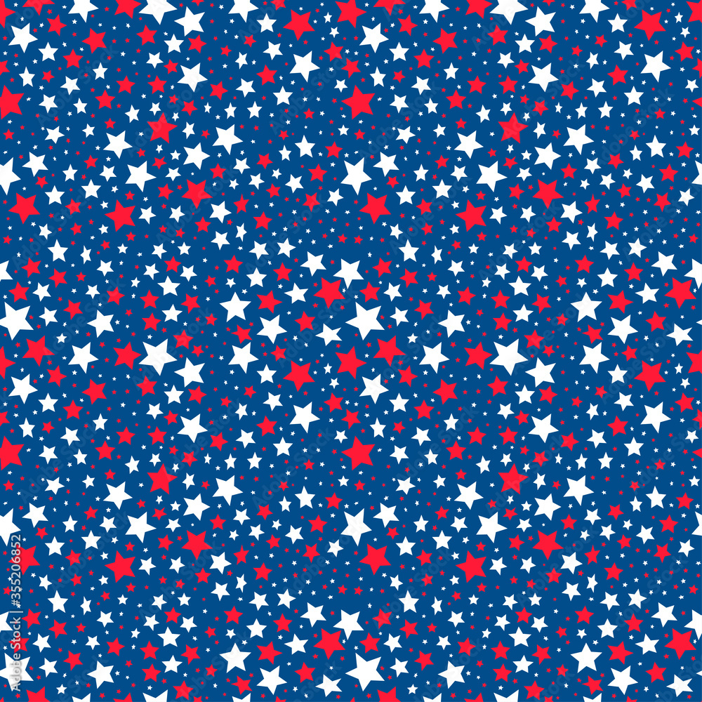 Poster seamless pattern of color stars