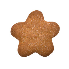 Star cookies with sugar isolated on a white background, top view.