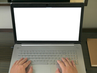 Close up image of laptop screen mock up