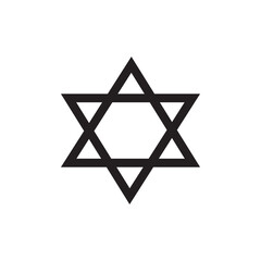 star of David flat icon, vector illustration