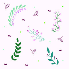 Floral pattern, vector seamless pattern, hand drawn doodles. Perfect for textile, prints, wrapping paper and much more