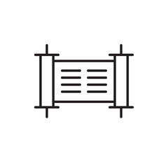 Torah scroll flat icon, vector illustration